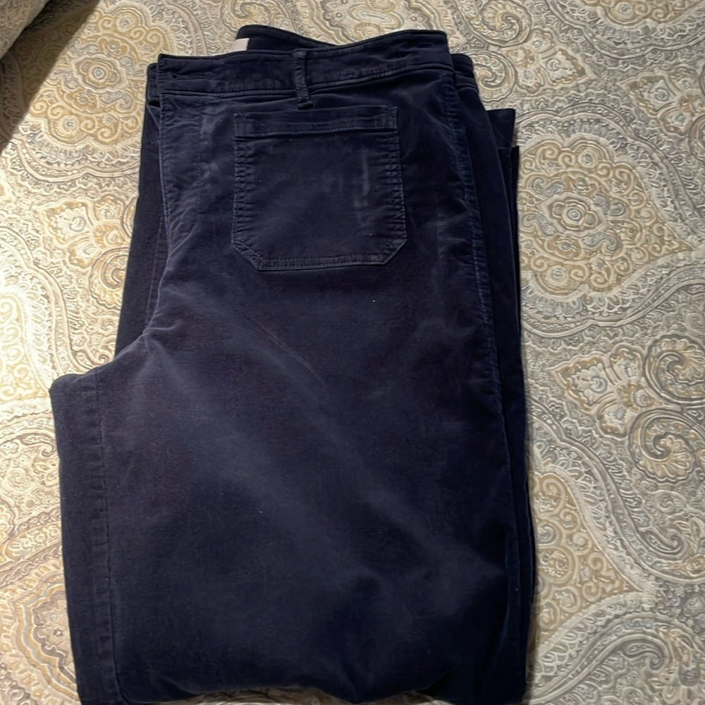 Loft Palmer Navy Wide Leg Corduroy Pants Size 14